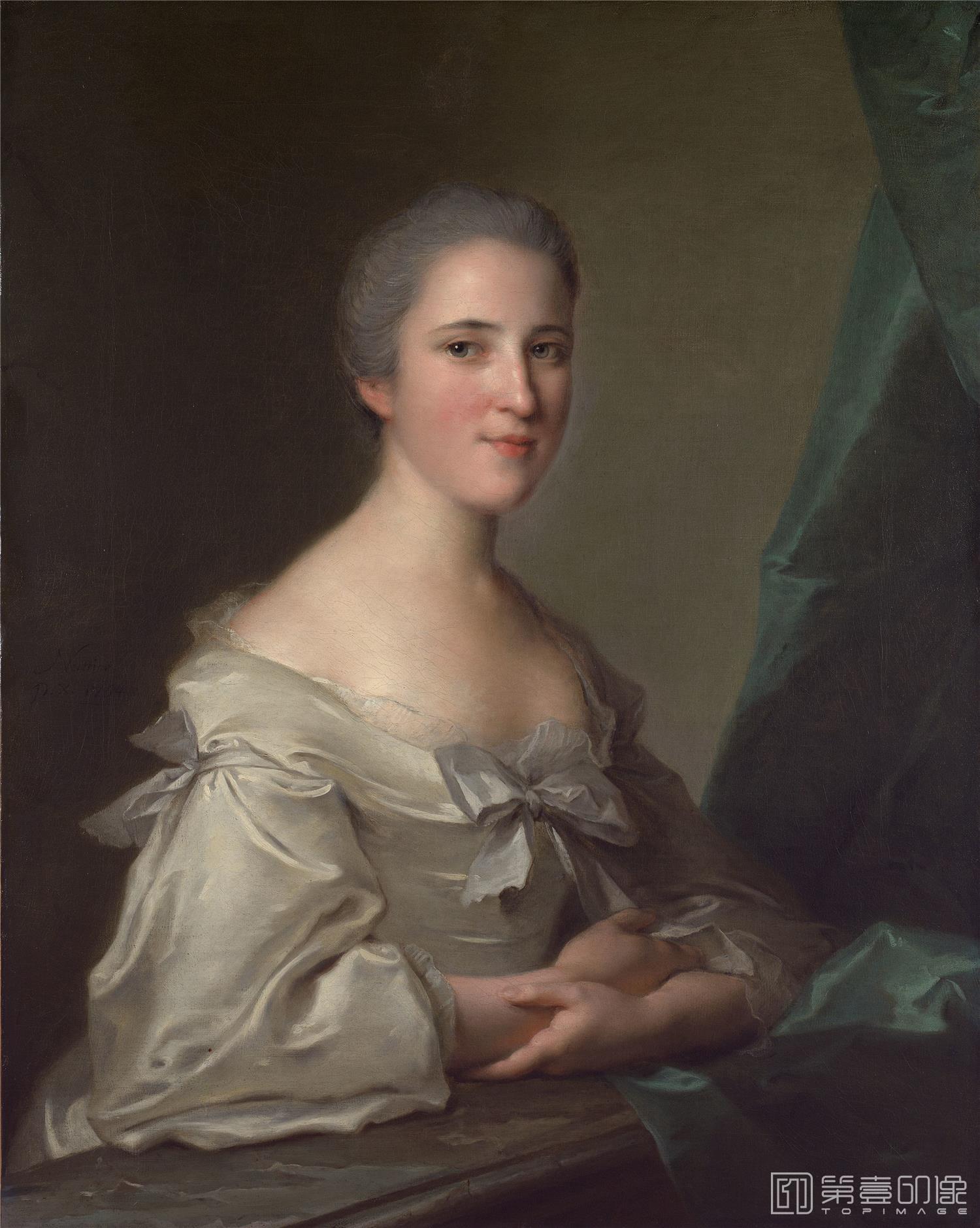 油画-美国弗里克美术馆藏画-Jean-Marc Nattier - Elizabeth, Countess of Warwick, 1754-138